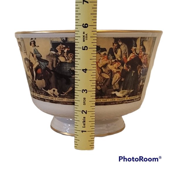 Porcelain Bowl NORMAN ROCKWELL Yankee Doodle Gorham Fine China Bicentennial 1976 - Picture 7 of 10